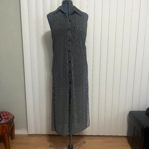 G Collection NWT Black and White, Striped, Button down, Maxi Dress Size M